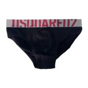 Zwarte Briefs met Logo Elastiek Dsquared2 , Black , Heren