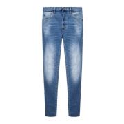 Blauwe Distressed Jeans met Ruwe Afwerking Dsquared2 , Blue , Heren