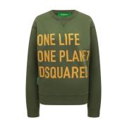 Groene Sweatshirt, Regular Fit, Gemaakt in Italië Dsquared2 , Green , ...