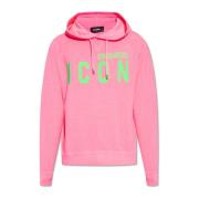 Hoodie met logo Dsquared2 , Pink , Heren