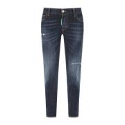 Slim-Fit Donkerblauwe Jeans voor Moderne Vrouwen Dsquared2 , Blue , Da...