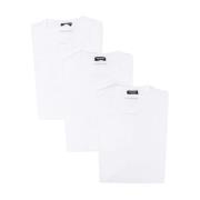 Cotton Stretch T-Shirt Tri-Pack voor Heren Dsquared2 , White , Heren