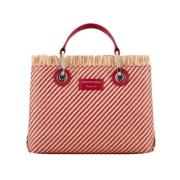 Kleine geweven stro shopper tas Emporio Armani , Red , Dames