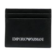 Stijlvolle Portemonnees en Kaarthouders Emporio Armani , Black , Heren