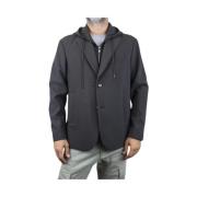 Zwarte Hooded Americana Jas Emporio Armani , Gray , Heren