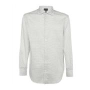 Regular Fit Wit Overhemd met All Over Adelaarprint voor Heren Emporio ...