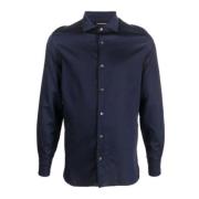 Navyblauw Regular Fit Overhemd met All Over Adelaar Logo Emporio Arman...