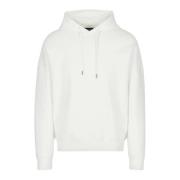 Witte Double Jersey Hoodie met Micro Eagle All Over Emporio Armani , W...