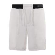 Warme witte casual shorts met trekkoord Emporio Armani , White , Heren