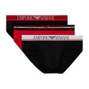 Rode Print Ondergoed voor Mannen Emporio Armani , Multicolor , Heren