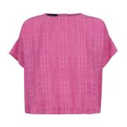 Zomerse Geruite Blouse Emporio Armani , Pink , Dames