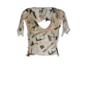 Stijlvolle Dames T-Shirts Fendi , Beige , Dames