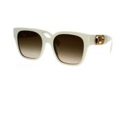 Glamoureuze vierkante zonnebril met Fendi-motief Fendi , White , Dames