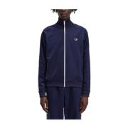 Klassieke Navy Zip-Through Sweatshirt Fred Perry , Blue , Heren