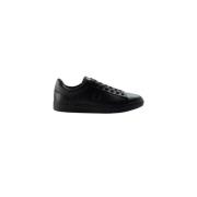 Spencer Leren Sneakers Fred Perry , Black , Heren