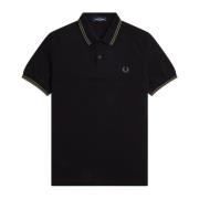 Klassieke katoenen polo met dubbele streep Fred Perry , Black , Heren