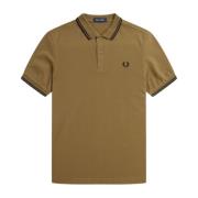 Multicolor Dubbele Streep Katoenen Polo Fred Perry , Brown , Heren