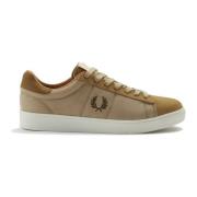 Mesh Nubuck Sneakers Warm Stone Stijl Fred Perry , Brown , Heren