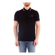 M3600 Heren Navy/Rood Polo Shirt Fred Perry , Black , Heren