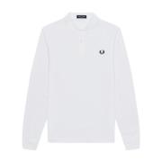 Lange Mouw Polo Shirt Fred Perry , White , Heren