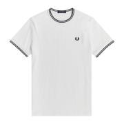 Wit Katoenen T-Shirt Fred Perry , White , Heren