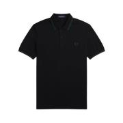 Slim Fit Twin Tipped Polo in Zwart/Ivy Fred Perry , Black , Heren