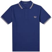 Slim Fit Twin Tipped Polo in French Navy / Ecru / Warm Stone Fred Perr...