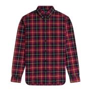 Tawny Port Tartan Overhemd Fred Perry , Red , Heren