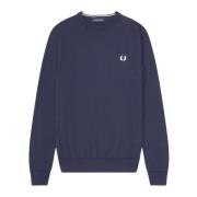 Klassieke Crew Neck Jumper in Navy Fred Perry , Blue , Heren