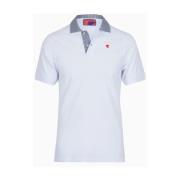 Heren witte polo shirt met seersucker kraag Gallo , White , Heren