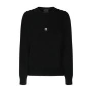 Zwarte Wol 4G Logo Geborduurde Trui Givenchy , Black , Dames