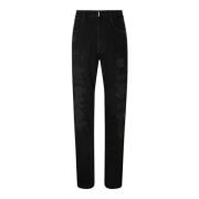 Zwarte Katoenen Gescheurde Jeans Givenchy , Black , Heren