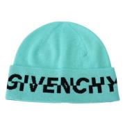 Aquamarine Groene Wol Beanie Unisex Logo Hoed Givenchy , Green , Unise...