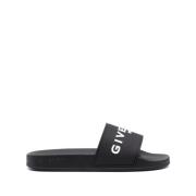 Zwarte Logo Slides met Gevormd Voetbed Givenchy , Black , Heren