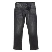 Zwarte Straight Fit Jeans met Stretch G-star , Gray , Heren