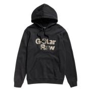 Hoodie met geschilderde grafische print G-star , Black , Heren