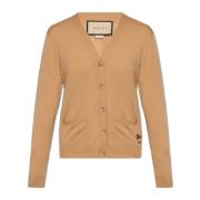 Wol Logo Cardigan Gucci , Brown , Dames