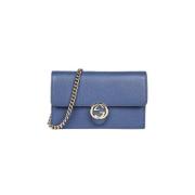 Interlocking Chain Wallet Tas Gucci , Blue , Dames