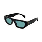 Zwarte Frame Groene Lens Zonnebril Gucci , Black , Unisex