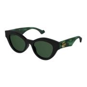 Zwarte en groene zonnebril met kattenogen Gucci , Green , Dames