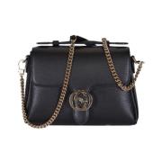 GG Interlocking Top Handle Shoulder Tas Gucci , Black , Dames