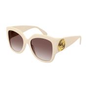 Bruine zonnebril voor vrouwen Gucci , White , Dames