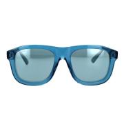Transparante Blauwe Pilot Zonnebril met Metalen Logo Textuur Gucci , B...
