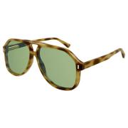 Havana/Groene zonnebril Gucci , Brown , Heren