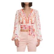 Fantasy V-Hals Blouse Guess , Multicolor , Dames