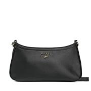 Zwarte Eco Leren Mini Crossbody Tas Guess , Black , Dames