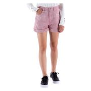 Geribbelde Fluweel Shorts Guess , Pink , Dames