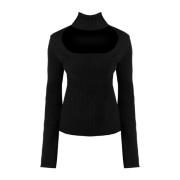 Aansluitende Top met Lange Mouwen en Vierkante Hals Guess , Black , Da...