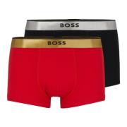 Katoenen Boxerset met Metalen Merkriem Hugo Boss , Red , Heren