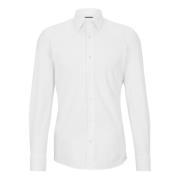 Slim Fit Technisch Stretch Gebreid Overhemd Hugo Boss , White , Heren